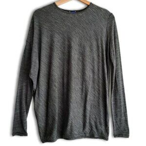 KIT & ACE | Merino Wave Asymmetrical Dolman Crewneck T-Shirt Top Grey Sz XS